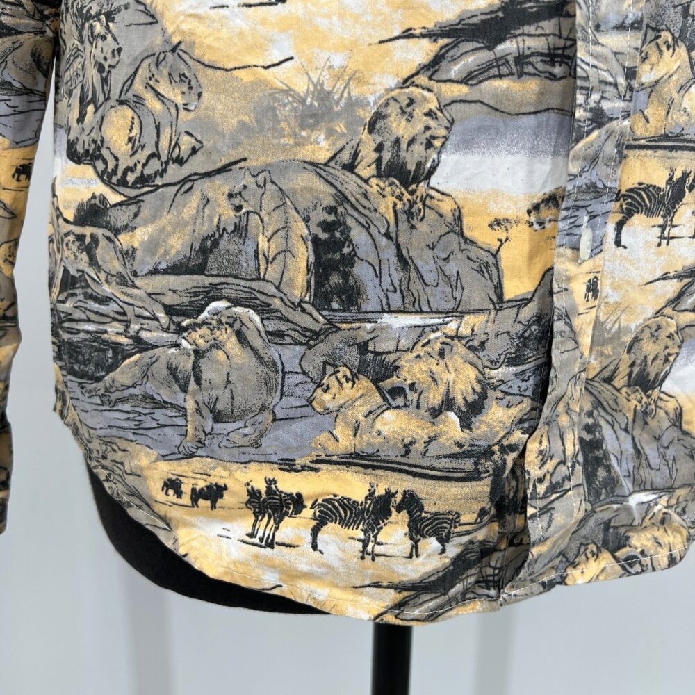 Stussy Shirt Mens Size M Africa Safari Wildlife Lion King Gorpcore Western - Picture 7 of 10